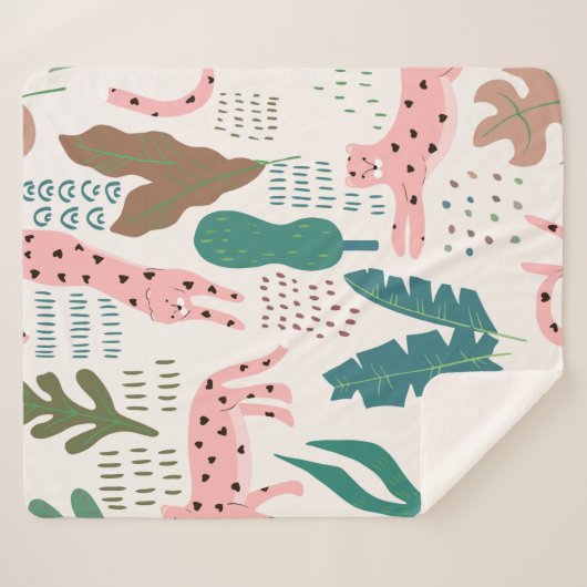 Dschungelmuster Sherpadecke (Vorderseite (Horizontal))