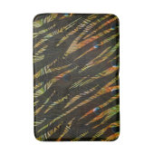 Dschungelmuster Zebrastreifen und Pfauenfedern Badematte (Vorderseite Vertikal)