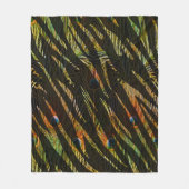Dschungelmuster Zebrastreifen und Pfauenfedern Fleecedecke (Vorderseite)