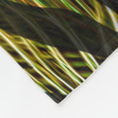 Dschungelmuster Zebrastreifen und Pfauenfedern Fleecedecke (Ecke)