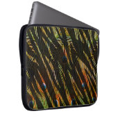 Dschungelmuster Zebrastreifen und Pfauenfedern Laptopschutzhülle (Vorne Rechts)