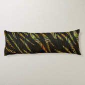 Dschungelmuster Zebrastreifen und Pfauenfedern Seitenschläferkissen (Rückseite)