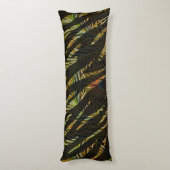 Dschungelmuster Zebrastreifen und Pfauenfedern Seitenschläferkissen (Rückseite (Vertikal))