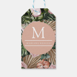 Dschungelpalme Blätter Regenwald Blume rosa grün Geschenkanhänger