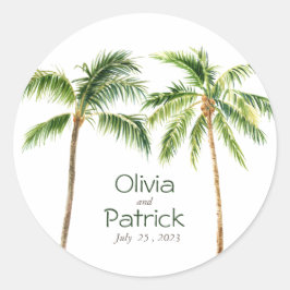 Dschungelpalme, tropisch runder aufkleber