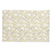 Dschungelpalmgoldfarbene Blätter Musterdecke Kissenbezug (Rückseite)