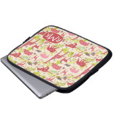 Dschungelparadies | Monogramm Laptopschutzhülle (Vorne Knopf)