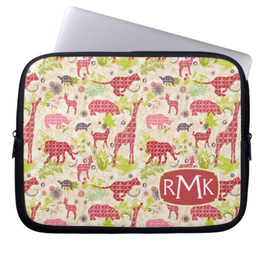 Dschungelparadies | Monogramm Laptopschutzhülle (Vorderseite)
