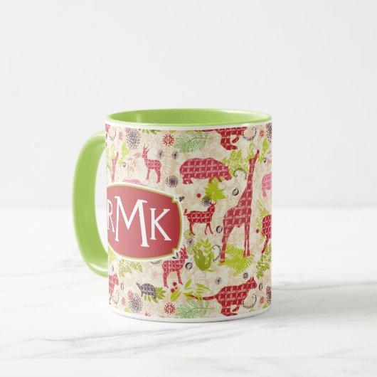 Dschungelparadies | Monogramm Tasse (Vorderseite Links)