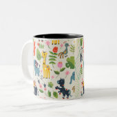 Dschungelpastel Leaf Muster Tasse (Vorderseite Links)