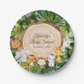 Dschungelsafari Baby Dusche Papier Teller (Vorderseite)
