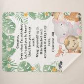 Dschungelsafari Tiere - Hinweis Sherpadecke (Vorderseite (Horizontal))