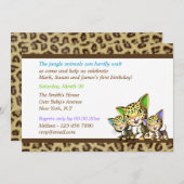 Dschungelsafari zum Geburtstag eines Babys Einladung (Vorne/Hinten)