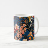 Dschungelschick: Dunkelblau exotisch. Kaffeetasse (VorderseiteRechts)