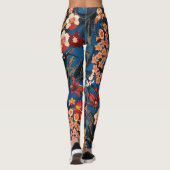 Dschungelschick: Dunkelblau exotisch. Leggings (Rückseite)