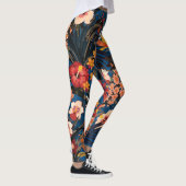 Dschungelschick: Dunkelblau exotisch. Leggings (Rechts)