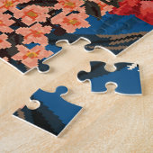 Dschungelschick: Dunkelblau exotisch. Puzzle (Seite)