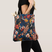 Dschungelschick: Dunkelblau exotisch. Tasche (Von Nahem)