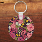 Dschungelschlangen, tropische Blume, Vintages Must Schlüsselanhänger (Vorderseite)