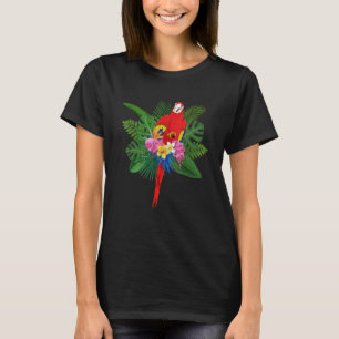 Dschungeltier Vogel Blumen Tropisch Ara Papagei T-Shirt