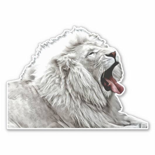 Dschungeltiere aus weißem Löwe, digitales Kunstmal Aufkleber (Vorderseite)