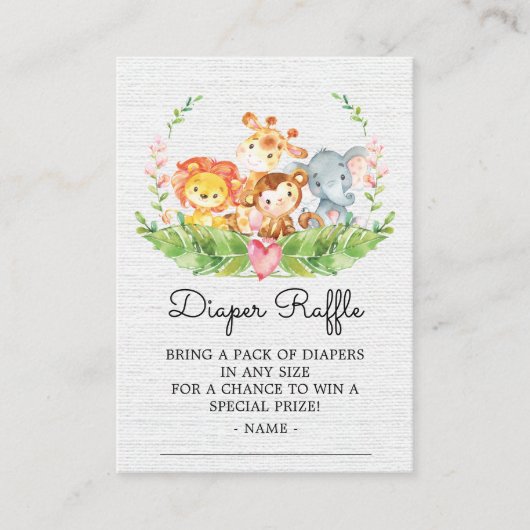 Dschungeltiere Duschschlupf Begleitkarte (Vorderseite)