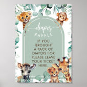 Dschungeltiere Eukalyptus-Spielzeichen Poster (Vorne)