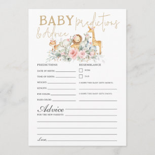 Dschungeltiere Florale Babypredictionen Berater Sp Mitteilungskarte