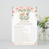 Dschungeltiere florales Baby über oder unter dem S (Stehend Vorderseite)