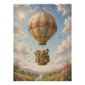 Dschungeltiere Heißluftballon Poster (Vorderseite)