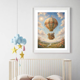 Dschungeltiere Heißluftballon Poster