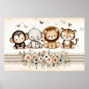 Dschungeltiere Kinderzimmer 2 Poster