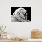 Dschungeltiere mit weißem Löwen, digital abstrakt Poster (Küche)
