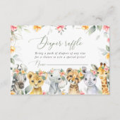 Dschungeltiere, Safari, Blume, Windeln Begleitkarte (Vorderseite)