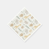 Dschungeltiere Safari Gingham Karo Serviette (Ecke)