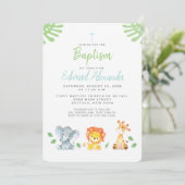 Dschungeltiere Taufe Einladung (Stehend Vorderseite)