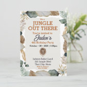 Dschungeltiere Tiere zum Geburtstag Gold Einladung (Stehend Vorderseite)