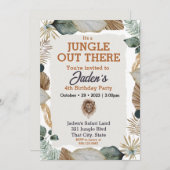 Dschungeltiere Tiere zum Geburtstag Gold Einladung (Vorne/Hinten)