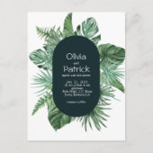 Dschungelwasserfarbene tropische Blätter - Einladu Postkarte (Vorderseite)