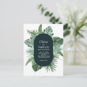 Dschungelwasserfarbene tropische Blätter - Einladu Postkarte (Stehend Vorderseite)