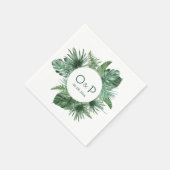 Dschungelwasserfarbene tropische Blätter Serviette (Ecke)