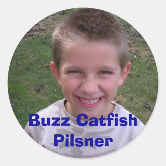 DSCN0164, Buzz Catfish Pilsner Runder Aufkleber (Vorderseite)