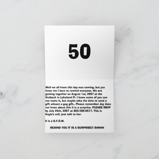 DSCN0236, Vermutung, wer FÜNFZIG?? dreht? Einladung (Innenseite)