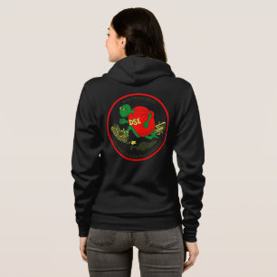 DSE Frauen machen oben Hoodie Reißverschluss zu