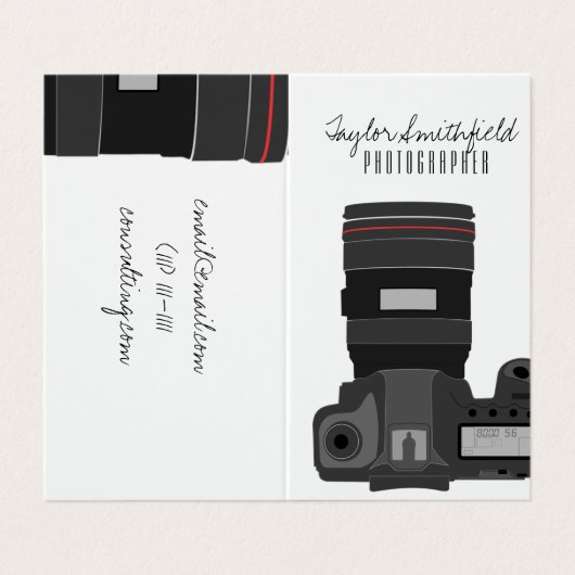 DSLR-Fotografie Visitenkarten (Außenseite Aufgefaltet)