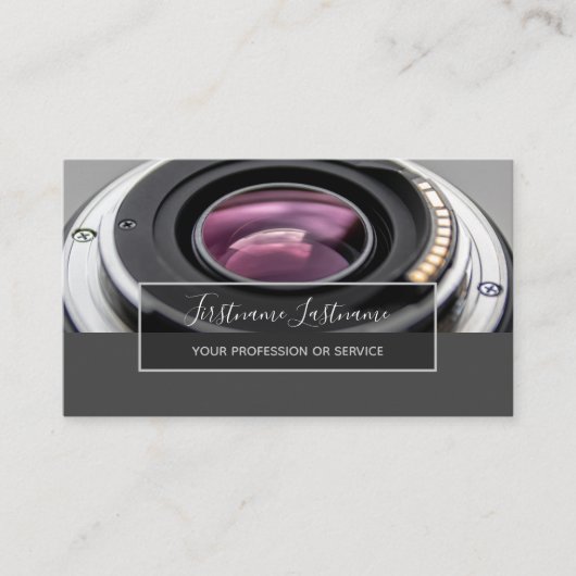 DSLR-Kameraobjektiv für Fotografen Videographen B Visitenkarte (Vorderseite)