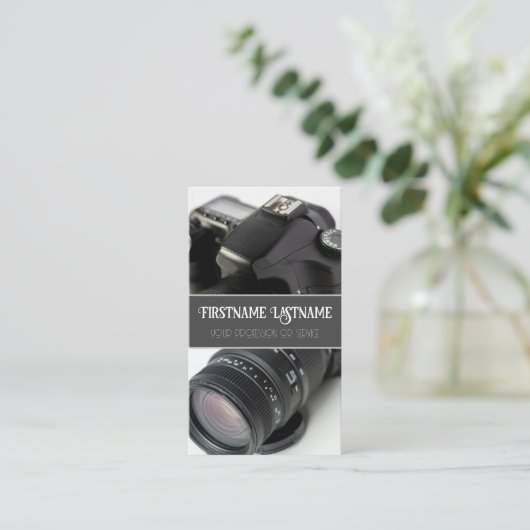 DSLR-Kameraobjektiv für Fotografen Videographen Visitenkarte (Stehend Vorderseite)