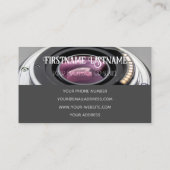 DSLR-Kameraobjektiv für Fotografen Videographen Visitenkarte (Rückseite)