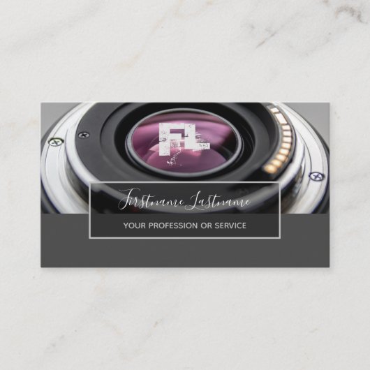 DSLR-Kameraobjektiv für Fotografen Videographen Visitenkarte (Vorderseite)