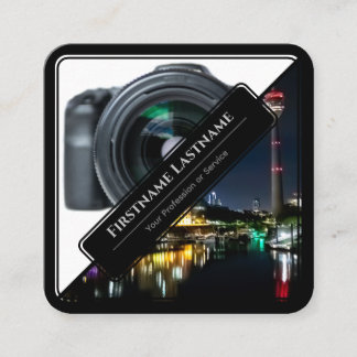 DSLR-Kameraobjektive für Fotografen Videografen Quadratische Visitenkarte